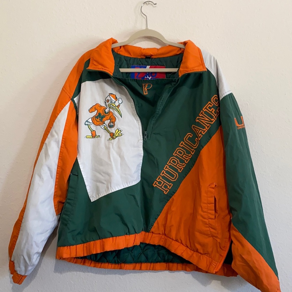 Miami Hurricanes Vintage 1/4 zip pullover jacket! Size XL by Dro Layer